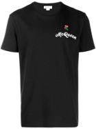 Alexander Mcqueen Embroidered Rose Patch T-shirt - Black