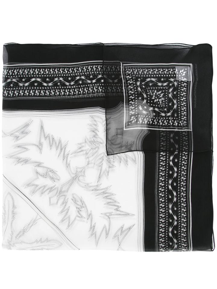 Takahiromiyashita The Soloist Contrast-print Scarf - White
