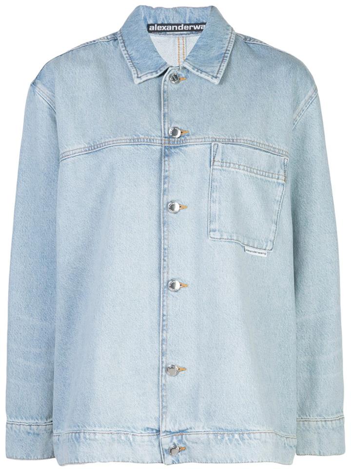 Alexander Wang Long Sleeved Denim Shirt - Blue