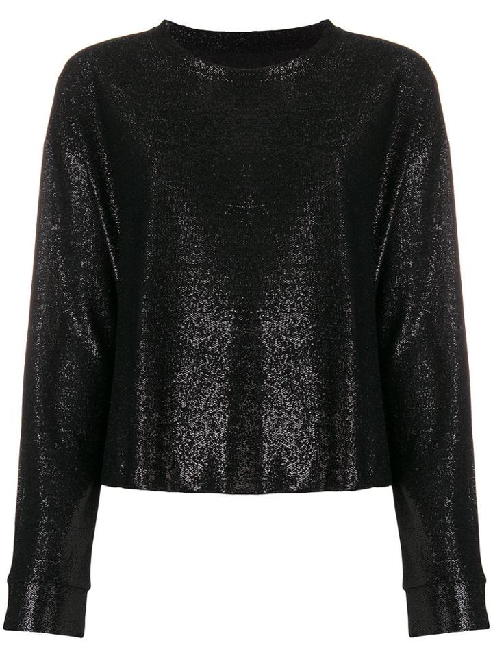 Rta Metallic Knit Top - Black