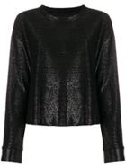 Rta Metallic Knit Top - Black