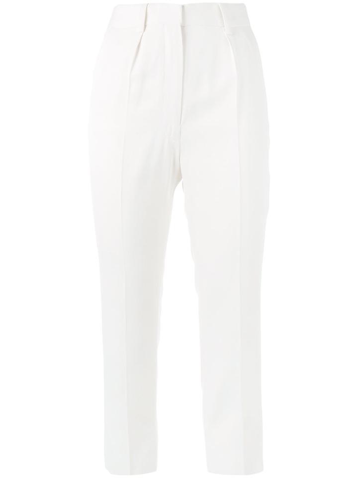 Iro - Cropped Slim Trousers - Women - Silk/cotton/viscose - 34, White, Silk/cotton/viscose