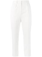 Iro - Cropped Slim Trousers - Women - Silk/cotton/viscose - 34, White, Silk/cotton/viscose