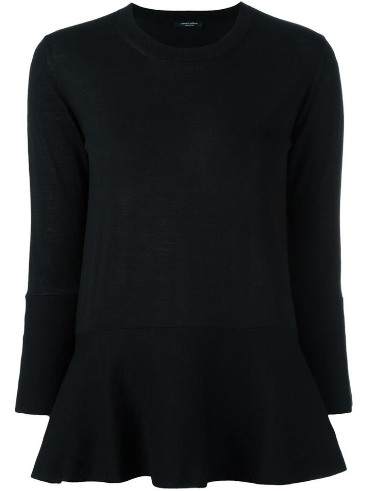 Roberto Collina Peplum Jumper, Women's, Size: Small, Black, Merino