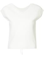 Le Ciel Bleu Short-sleeve Fitted Sweater - White