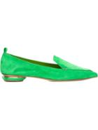 Nicholas Kirkwood Beya Loafers, Women's, Size: 38.5, Green, Suede/leather