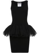 Moschino Tulle Detail Fitted Dress - Black