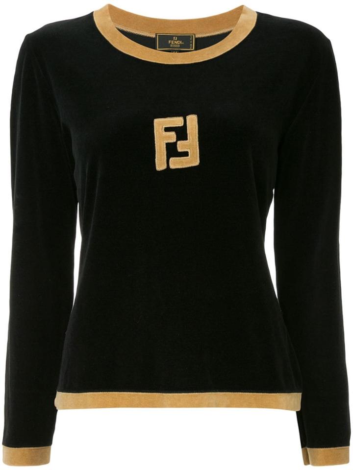 Fendi Vintage Long Sleeve Fitted Sweatshirt - Black