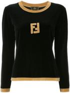 Fendi Vintage Long Sleeve Fitted Sweatshirt - Black