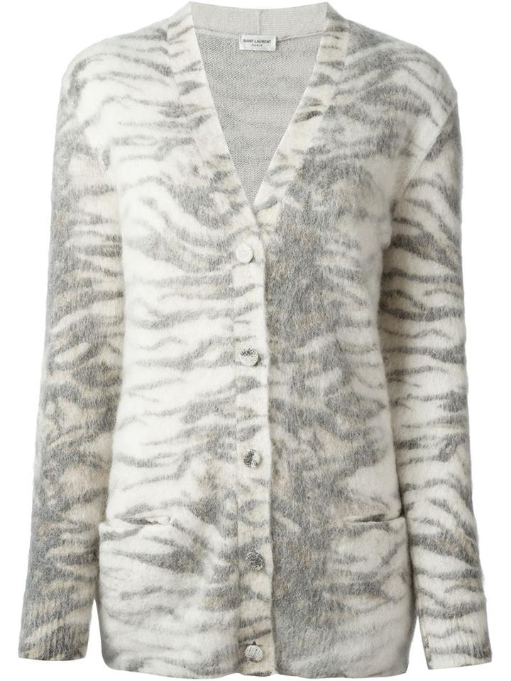 Saint Laurent Tiger Print Cardigan