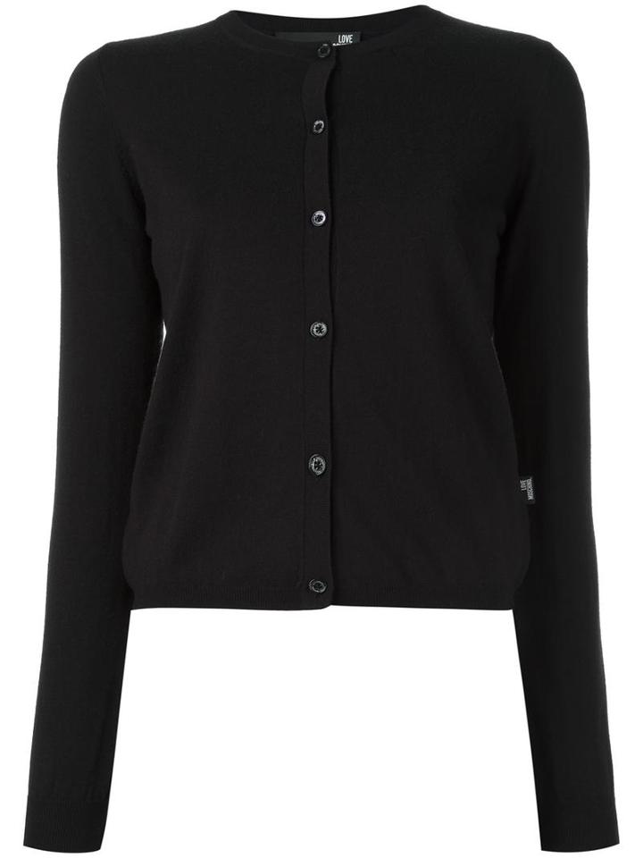 Love Moschino Embellished Back Cardigan, Women's, Size: 44, Black, Polyamide/viscose/wool