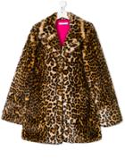 Vivetta Kids Teen Leopard Faux-fur Coat - Brown