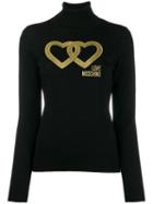 Love Moschino Linked Heart Jumper - Black