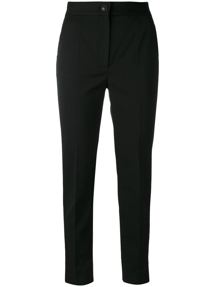 Dolce & Gabbana - Cropped Trousers - Women - Silk/spandex/elastane/virgin Wool - 46, Black, Silk/spandex/elastane/virgin Wool