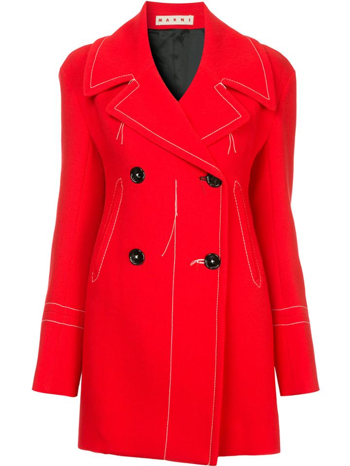 Marni Distressed Style Jacket - Red
