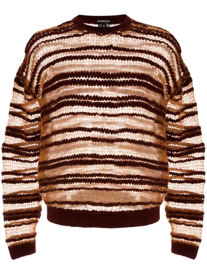 Ann Demeulemeester Striped Pattern Jumper - Brown
