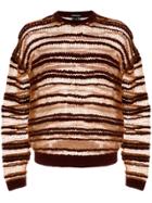 Ann Demeulemeester Striped Pattern Jumper - Brown