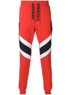 Les Hommes Urban Contrast Panel Sweatpants - Red