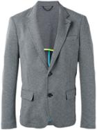 Diesel Button Up Blazer, Men's, Size: 46, Grey, Nylon/cotton/spandex/elastane/polyester