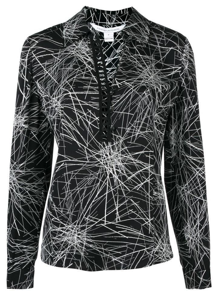 Dvf Diane Von Furstenberg Stylised Print Blouse - Black