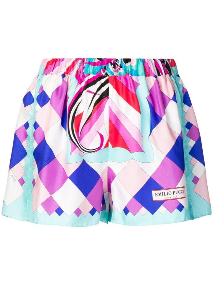 Emilio Pucci Merida Print Silk Shorts - Pink