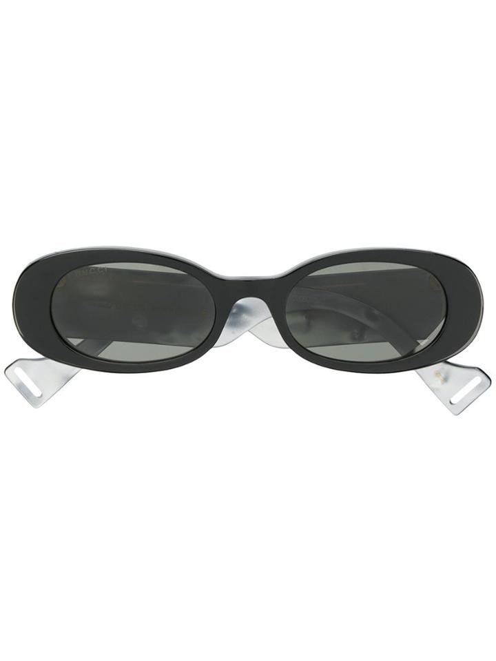 Gucci Eyewear Logo Plaque Sunglasses - Black