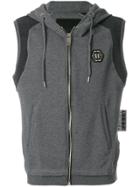 Philipp Plein Sleeveless Jogging Hoodie - Grey