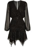 Haney Tavi V-neck Handkerchief Hem Dress - Black