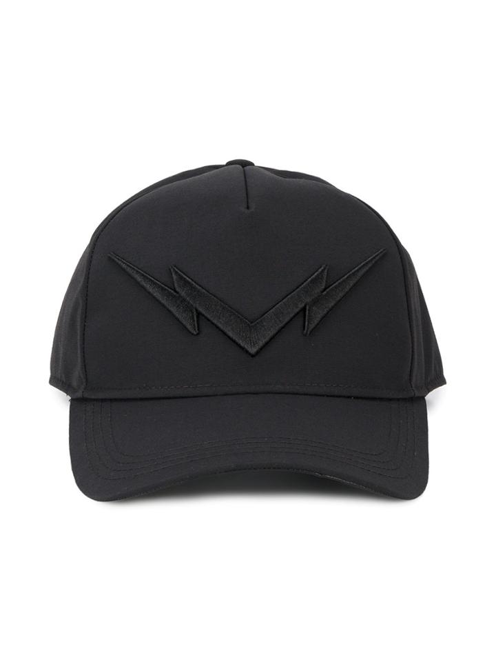 Neil Barrett Lightning Bolt Embroidered Cap - Black