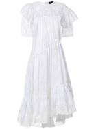 Simone Rocha Broiderie Anglaise Asymmetric Hem Dress - White