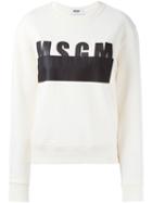Msgm Logo Print Sweatshirt, Women's, Size: Large, Nude/neutrals, Cotton