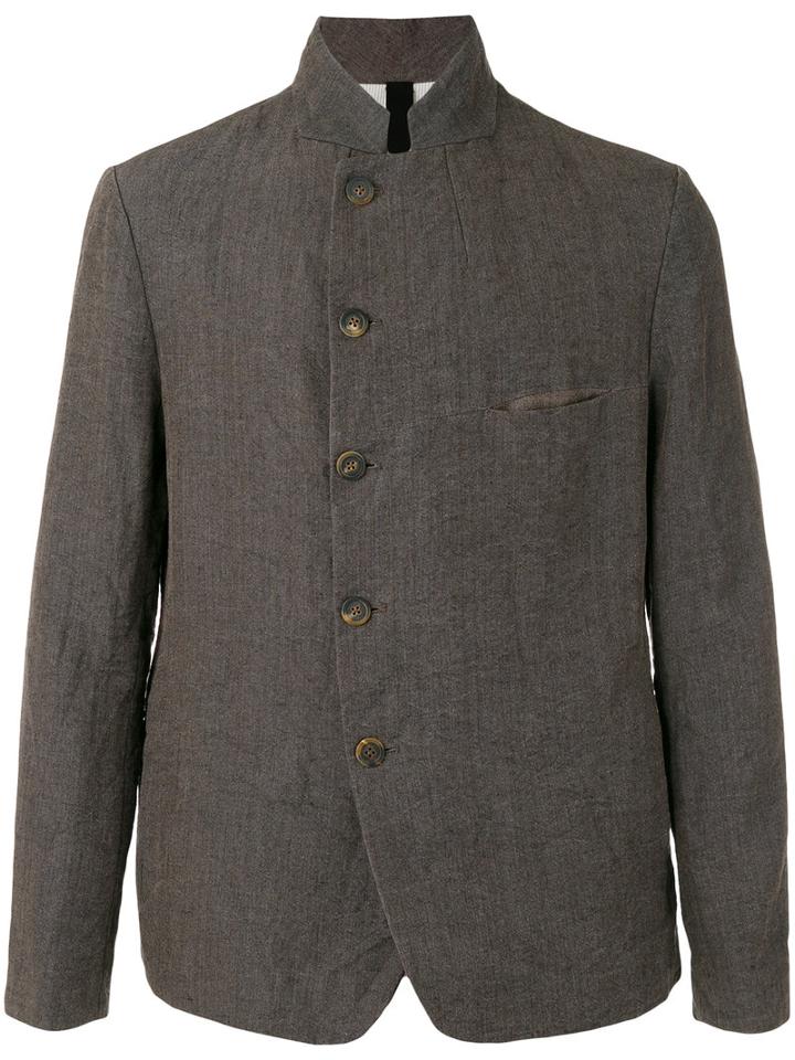 Forme D'expression - Slashed Mess Jacket - Men - Cotton/linen/flax/ramie/polyamide - 48, Brown, Cotton/linen/flax/ramie/polyamide