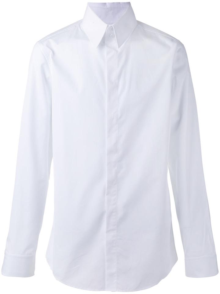 Gucci High Collar Evening Shirt, Men's, Size: 40, White, Cotton