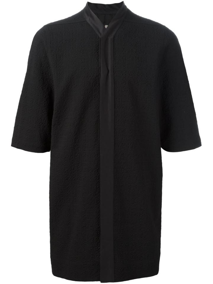 Rick Owens 'faun' Shirt, Men's, Size: 54, Black, Silk/cotton/polyester/virgin Wool