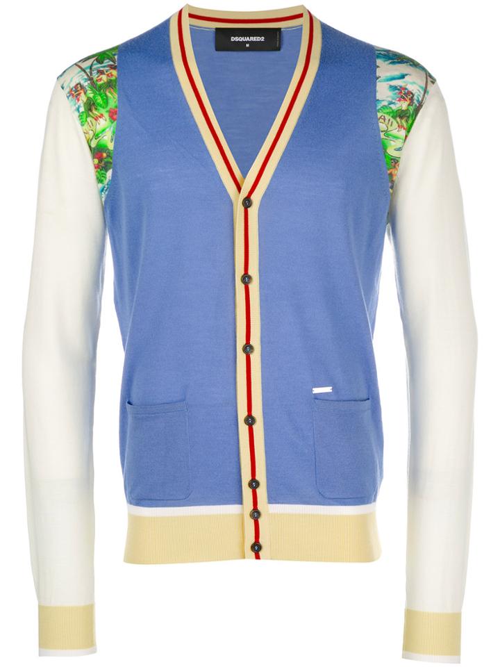 Dsquared2 Colour Block Cardigan - Blue