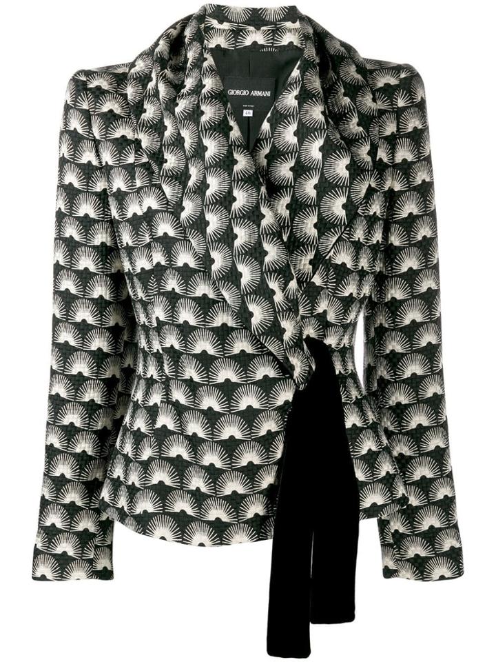 Giorgio Armani Pre-owned '1980s Patterned Jacket - Black