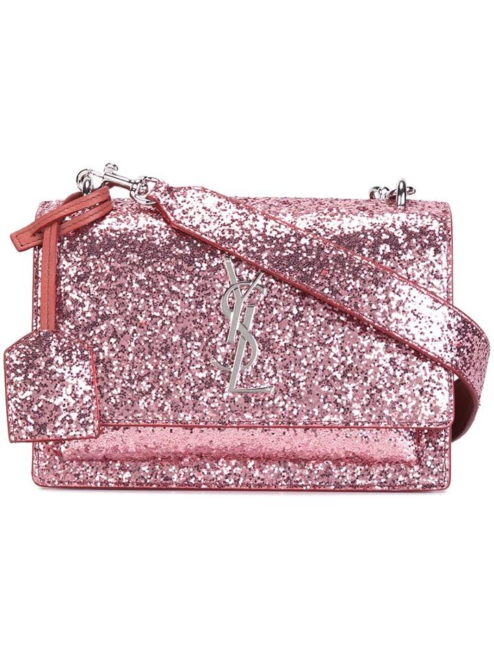 Saint Laurent Small 'sunset Monogram' Satchel Bag, Women's, Pink/purple