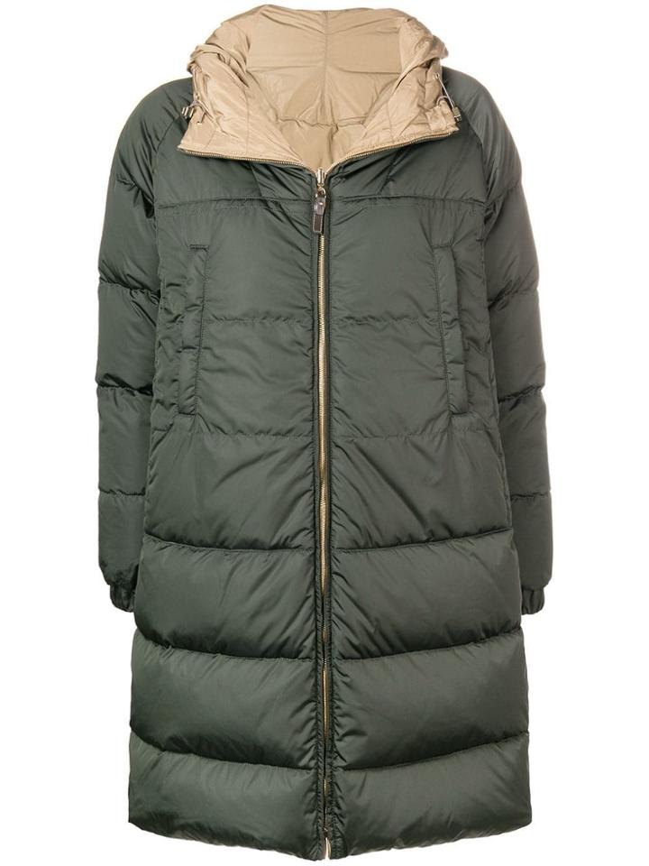Max Mara Reversible Hooded Padded Coat - Green