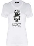 Diesel Skull Print T-shirt - White