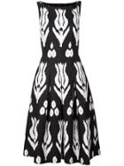 Oscar De La Renta Tulip Print Dress - Black