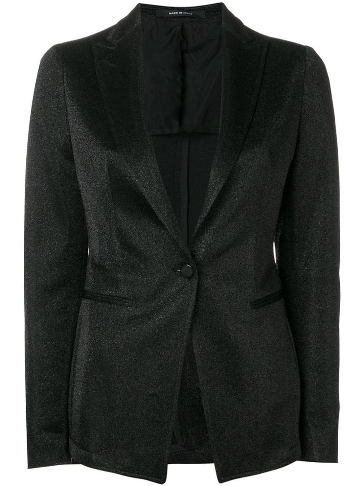 Tagliatore Glitter Single-breasted Blazer - Black