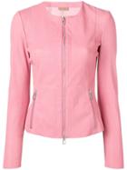 Drome Fitted Leather Jacket - Pink