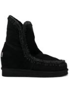 Mou Knitted Detail Boots - Black