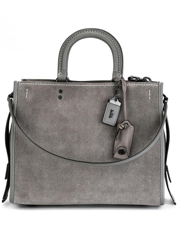 Coach Detachable Strap Tote, Women's, Grey, Leather
