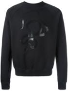 Saint Laurent Serpent Print Sweatshirt, Size: Xs, Black, Cotton