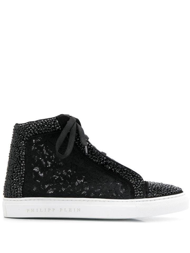 Philipp Plein Hi-top Sneakers Crystal - Black