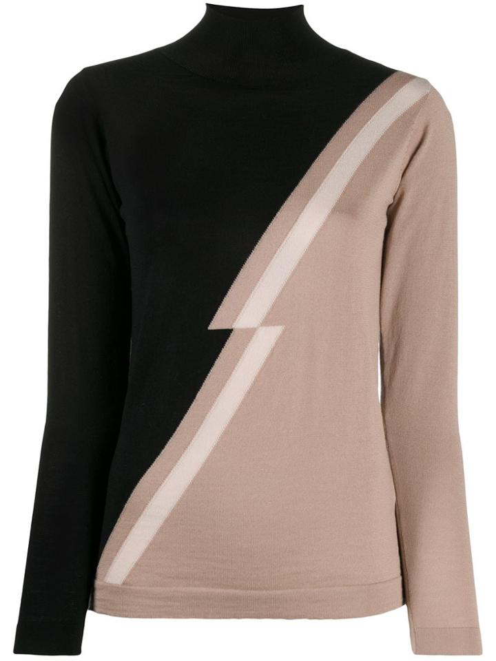 Chiara Bertani Two Tone Knit Jumper - Black