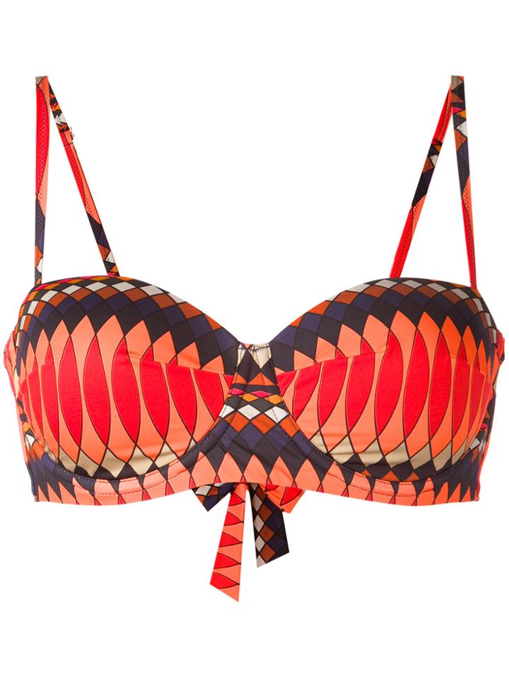 Paul Smith Geometric Print Bikini Top - Pink & Purple
