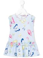 Monnalisa - Butterfly Print Dress - Kids - Cotton/polyester/spandex/elastane - 6 Mth, Blue