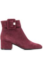 Sergio Rossi Buckled Ankle Boots - Red